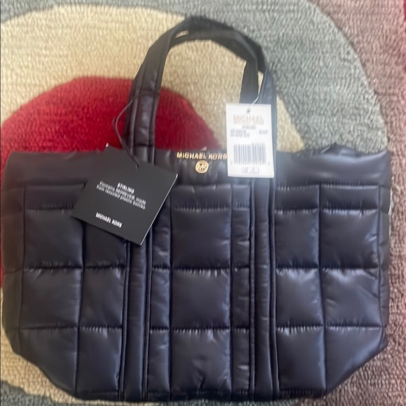 NWT Michael Kors Black Quilted Small Tote Bag - Picture 1 of 8